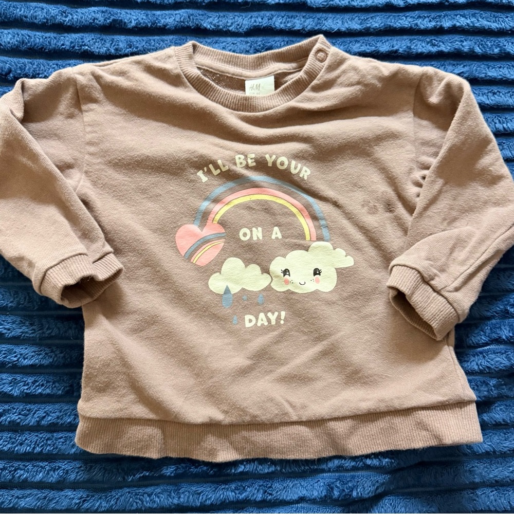H&M Kids Mauve Rainbow Cloud Sweatshirt